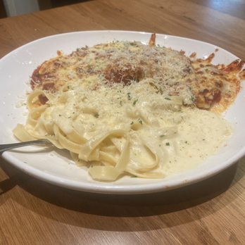 Olive Garden Italian Restaurant - Eggplant Parmigiana with Fettuccine Alfredo - Italian Near Me - Augusta, Georgia Olive Garden Italian Restaurant - Eggplant Parmigiana with Fettuccine Alfredo - Italian Near Me - Augusta, Georgia