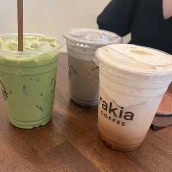 Rakia Coffee - Iced Matcha, Black Sesame kokuto and iced oat milk latte with Vermont maple syrup and salted maple cream top - Coffee & Tea Near Me - Jacksonville, Florida