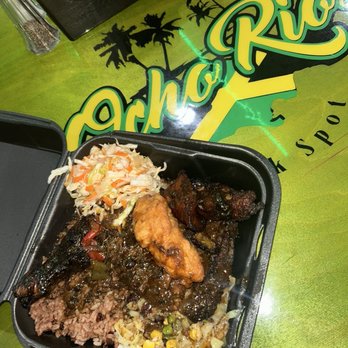 Ocho Rios Jerk Spot - Jerk Chicken Rice & Peas Festival Cole Slaw Steam Veggies Plantain - Caribbean Near Me - Goodyear, Arizona