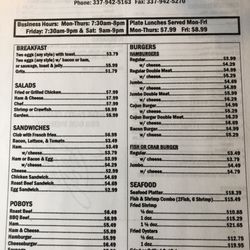Joe's Sandwich Shop - Menu as of 4/1/2019