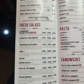 Stonefire Grill - Menu 8/10/2024 - American Near Me - Pasadena, California