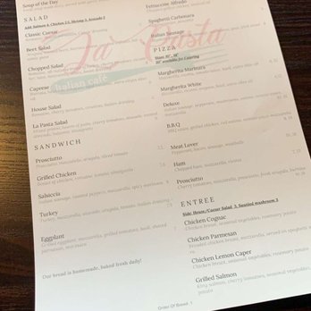 La Pasta - Menu - Italian Near Me - Lynwood, California