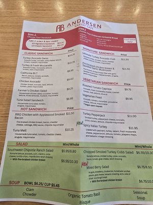 Menu photo 3 Andersen Bakery Burlingame, CA Menu photo 3 Andersen Bakery Burlingame, CA