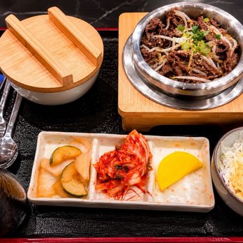Sot House - Rice Bowl with Brisket Tender brisket over steamed rice with bean sprouts, scallions, and sesame. - Korean Near Me - Blaine, Minnesota Sot House - Rice Bowl with Brisket Tender brisket over steamed rice with bean sprouts, scallions, and sesame. - Korean Near Me - Blaine, Minnesota