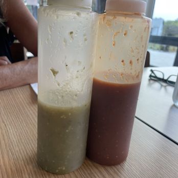 Rio Blanco Cafe - House made sauces...both delicious - Cafes Near Me - Blanco, Texas