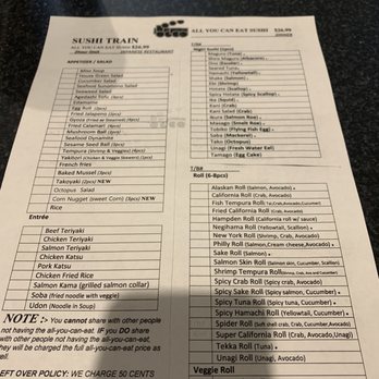 Sushi Train - Menu - Sushi Bars Near Me - Denver, Colorado Sushi Train - Menu - Sushi Bars Near Me - Denver, Colorado