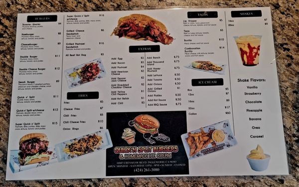 Menu photo 6 Quick N Split Inglewood, CA