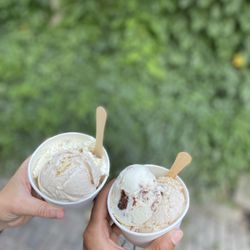 Black Cat Ice Cream - Cinnamon Roll, Brown Butter Cookie Dough, and Vanilla Brownie
