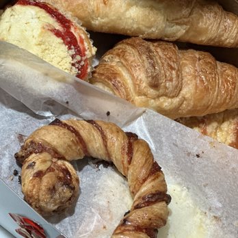 Mike's Pastry Shop - Butter croissants, butter horn, raspberry horn (I think thats what is called) raspberry cheese muffin. - Bakeries Near Me - Antioch, California