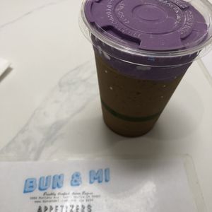 Photo of Bun & Mi - Santa Monica, CA, United States. Ube coffee