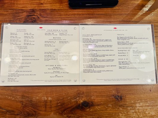 Menu photo 5 Civil Coffee Los Angeles, CA