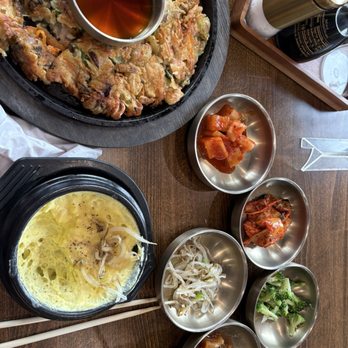 Arisu Korean BBQ & Tofu - Seafood pancake, Banchan (side dishes), steamed eggs - Barbeque Near Me - Murfreesboro, Tennessee Arisu Korean BBQ & Tofu - Seafood pancake, Banchan (side dishes), steamed eggs - Barbeque Near Me - Murfreesboro, Tennessee