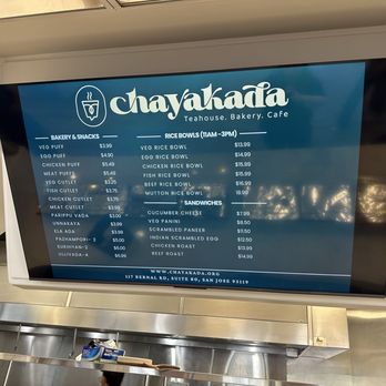 Chayakada Cafe - Menu - Cafes Near Me - San Jose, California