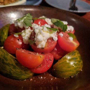 Zynodoa - Gorgeous tomato salad -- cherry & zebra tomatoes with mint and feta. So pretty and yummy to boot! - New American Near Me - Staunton, Virginia Zynodoa - Gorgeous tomato salad -- cherry & zebra tomatoes with mint and feta. So pretty and yummy to boot! - New American Near Me - Staunton, Virginia