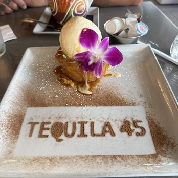 Tequila 45 - Butter caramel cake - Tex-Mex Near Me - Houston, Texas Tequila 45 - Butter caramel cake - Tex-Mex Near Me - Houston, Texas