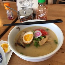Small ramen bowl with marinated semi-soft egg. Delish!