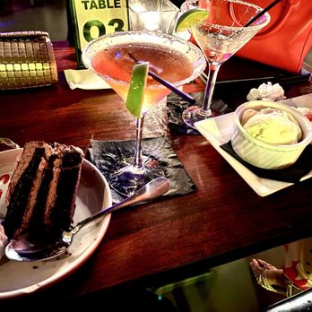 St. James Live! - 3-layer chocolate cake and a chocolate cheesecake with ice cream - Jazz & Blues Near Me - Atlanta, Georgia