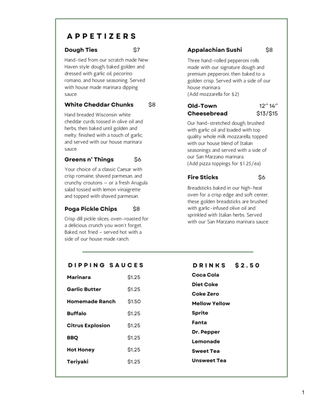 Menu photo 7 Fire Pizza Elizabethton, TN