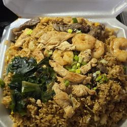 Noodles & Dumplings - Fried rice with chicken, shrimp and beef. Weighed about 3 lbs.