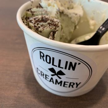 Rollin Creamery - Half of my matcha n cream. - Ice Cream & Frozen Yogurt Near Me - Bakersfield, California