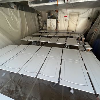 Ace Crown Painting - Painted cabinet doors to dry - Painters Near Me