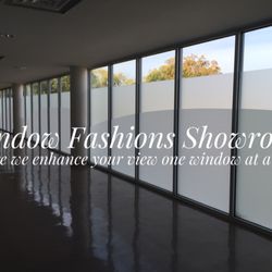 Window Fashions Showroom - Window tint design to allow light diffusion and privacy.