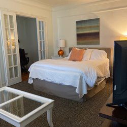 The Morgan State House Inn - Beautiful bed , so  comfortable. I wish I would've thought to take this photo before I stayed here last night.