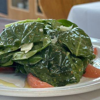 Pecan Square Cafe - Rio Star Grapefruit & Pantaleo: Bloomsdale spinach, olive oil - New American Near Me - Austin, Texas Pecan Square Cafe - Rio Star Grapefruit & Pantaleo: Bloomsdale spinach, olive oil - New American Near Me - Austin, Texas