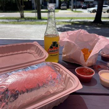Nacho Taco - Steak Cali Burrito with a Pineapple Jarrito - Food Stands Near Me - Jacksonville, Florida Nacho Taco - Steak Cali Burrito with a Pineapple Jarrito - Food Stands Near Me - Jacksonville, Florida
