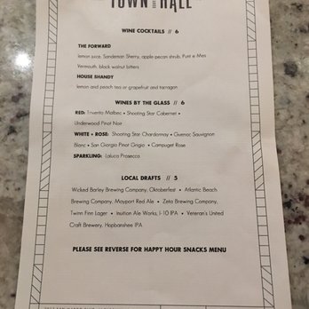 Town Hall - Happy Hour Drinks 3:00 - 6:00 - New American Near Me - Jacksonville, Florida Town Hall - Happy Hour Drinks 3:00 - 6:00 - New American Near Me - Jacksonville, Florida