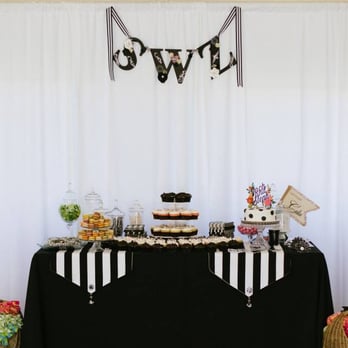 Newland Barn - dessert table setup inside the barn, with drapery wall supplied by Baker Party Rentals - Venues & Event Spaces Near Me - Huntington Beach, California Newland Barn - dessert table setup inside the barn, with drapery wall supplied by Baker Party Rentals - Venues & Event Spaces Near Me - Huntington Beach, California