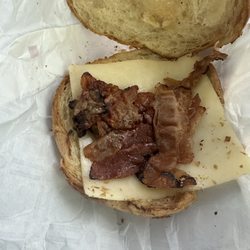 Dunkin' - Two half pieces of what they labeled "bacon"
