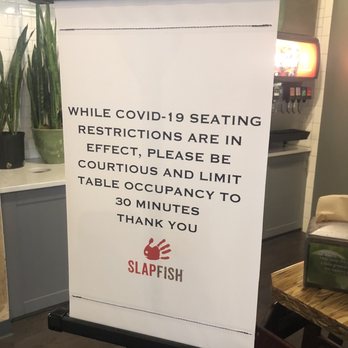 Slapfish - Covid signage - Seafood Near Me - Indianapolis, Indiana