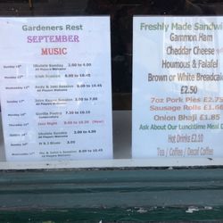 Gardeners Rest - Music and menu