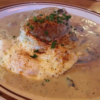Pine State Biscuits - Biscuits and gravy with an egg on top - Breakfast & Brunch Near Me - Portland, Oregon