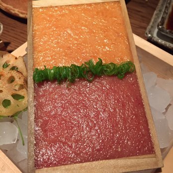Zuma - Salmon and tuna tartare. So....face first?? - Japanese Near Me - Las Vegas, Nevada Zuma - Salmon and tuna tartare. So....face first?? - Japanese Near Me - Las Vegas, Nevada