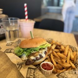 Vera's Burger Shack - Pawer Burger with Strawberry Shake