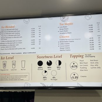 Sharetea - Menu Jan 2022 - Bubble Tea Near Me - Santa Monica, California