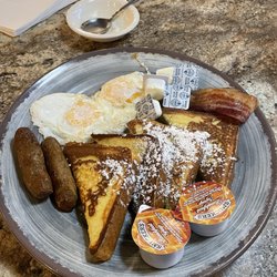 Crossroads Restaurant - French Country: 2 eggs, French toast, 2 bacon, 2 sausage