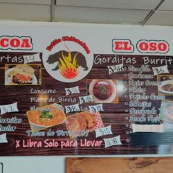 Barbacoa El Oso - Menu