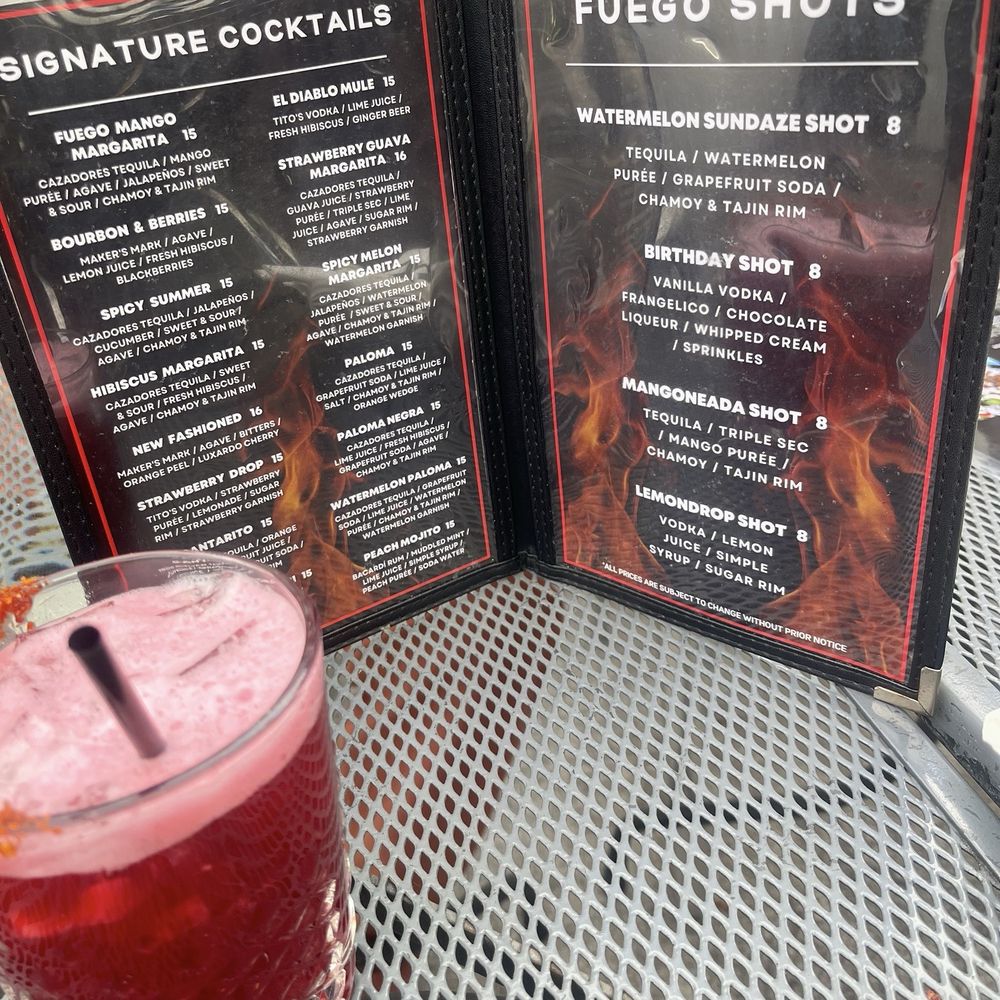 Fuego Bar & Grill - Drink menu - New American Near Me - Tarzana, California Fuego Bar & Grill - Drink menu - New American Near Me - Tarzana, California