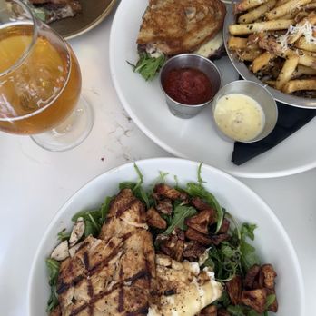 The Hook & Plow - Prime rib sandwich with truffle fries and Roasted apple and burrata with chicken breasts - Seafood Near Me - Manhattan Beach, California The Hook & Plow - Prime rib sandwich with truffle fries and Roasted apple and burrata with chicken breasts - Seafood Near Me - Manhattan Beach, California