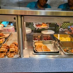Everything Pop Food Court - Food display and selections for breakfast