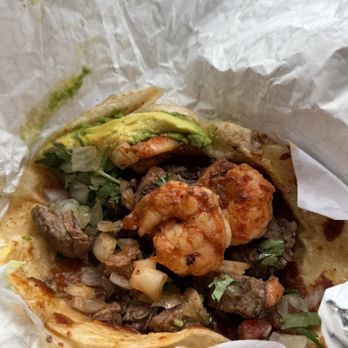 The Taco Stand - Mar y Tierra taco (secret menu item) - Food Stands Near Me - La Jolla, California The Taco Stand - Mar y Tierra taco (secret menu item) - Food Stands Near Me - La Jolla, California