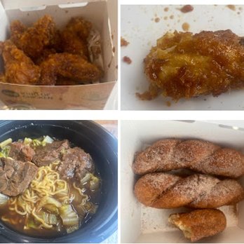 Pelicana - Extra Crispy Chicken soy garlic, beef noodle soup from Dumpling District, and mochi donuts. - Korean Near Me - McLean, Virginia Pelicana - Extra Crispy Chicken soy garlic, beef noodle soup from Dumpling District, and mochi donuts. - Korean Near Me - McLean, Virginia