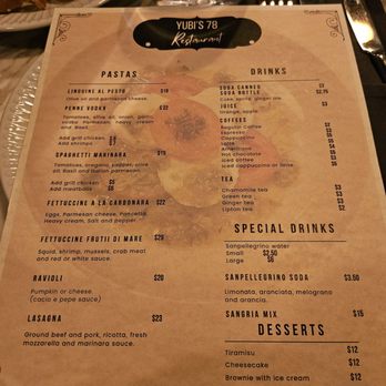 Yubi's 78 Restaurant - Menu - Italian Near Me - Jersey City, New Jersey Yubi's 78 Restaurant - Menu - Italian Near Me - Jersey City, New Jersey