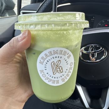 Kraemer's Coffee Bistro - Iced matcha latte - Coffee & Tea Near Me - Riverside, California Kraemer's Coffee Bistro - Iced matcha latte - Coffee & Tea Near Me - Riverside, California