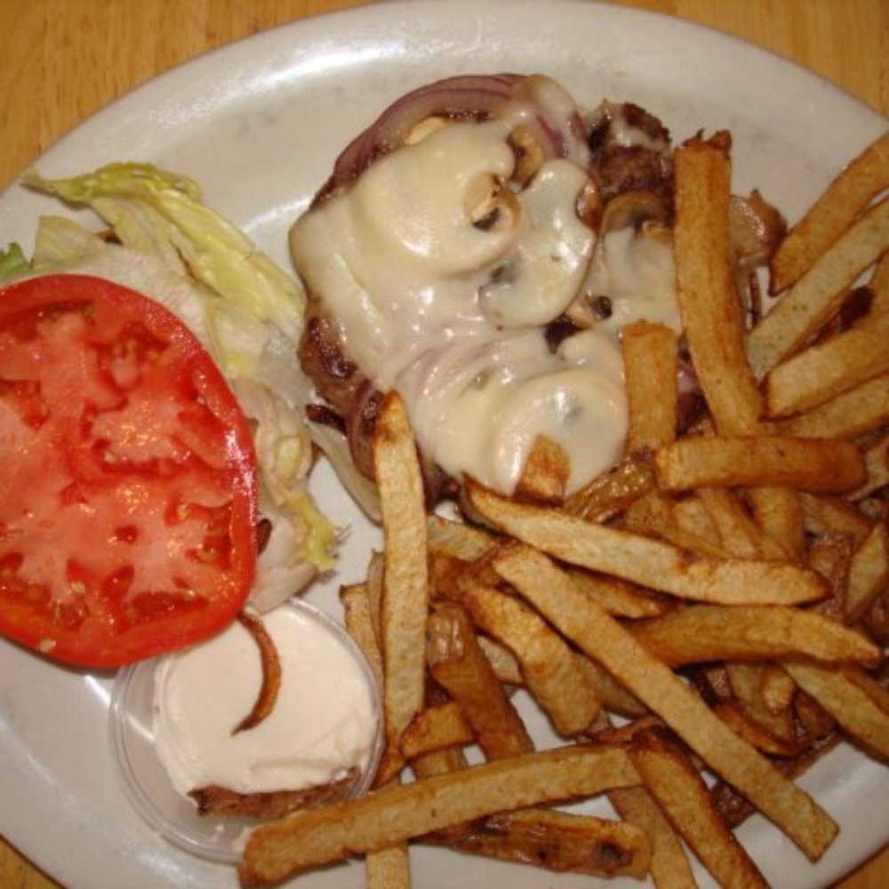 Samantha's Sunny Corner Restaurant - Mushroom Swiss Burger - American Near Me - Canton, Ohio Samantha's Sunny Corner Restaurant - Mushroom Swiss Burger - American Near Me - Canton, Ohio