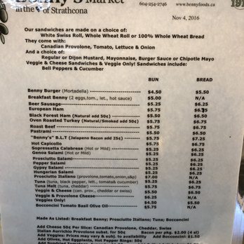 Benny Foods - Menu in Feb 2018, get the Benny Burger toasted - Grocery Near Me - Vancouver, British Columbia Benny Foods - Menu in Feb 2018, get the Benny Burger toasted - Grocery Near Me - Vancouver, British Columbia