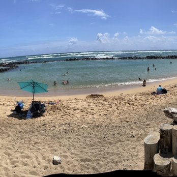 Lydgate Beach Park - Kids beach on left, adult beach on right - Parks Near Me - Kapaa, Hawaii